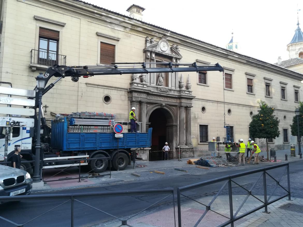 Comienza el andamiaje para el proyecto de restauración del Hospital San Juan de Dios